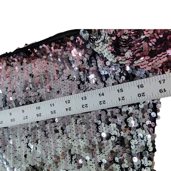 Forever 21 Sequin Long Sleeve Dress Pink Silver Ombre Party Club Mini M - Picture 7 of 8